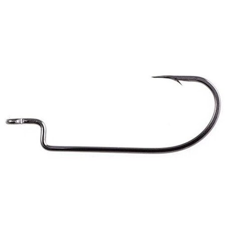 Owner Worm Hook With Cutting Point, Size 30, Wide Gap 3X Strong, Offset, Black Chrome, 5PK 5102-131